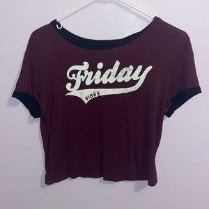 Burgundy crop top, Size S